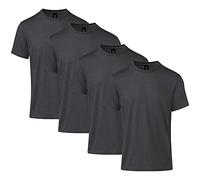 Gildan Men's Softstyle CVC Short Sleeve T-Shirt, Style G67000, 4-Pack, Pitch Black Mist, Medium