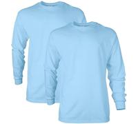 Gildan Men's Ultra Cotton Long Sleeve T-Shirt, Style G2400, 2-Pack, Light Blue, Medium