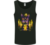 Gildan Satanic Cat Felina Malvagia Canovaccio Devil Worship Voodoo Uomo Canotta