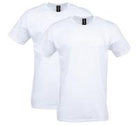 GILDAN Fitted Cotton T-Shirt, 2-Pack Camicia, Bianco, M Uomo