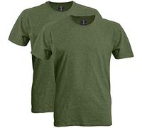 Gildan Camiseta Algodón Softstyle, Estilo G64000, Paquete de 2 Canottiera, Verde Militare Melange, M (Pacco da 2) Uomo