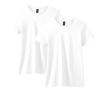 Gildan Softstyle Cotton T-Shirt, Style G64000l, Multipack, Bianco (Confezione da 2), L (Pacco da 2) da Donna