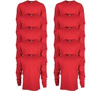 Gildan T-shirt a maniche lunghe in cotone Ultra Cotton, modello G2400, Uomo, Rosso, L