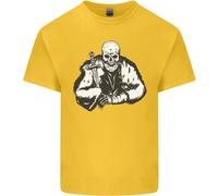 Gildan T-Shirt Bambini Unisex Thor Valhalla Viking Teschio & Spada Manica Corta