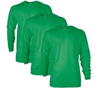 Gildan T-Shirt da Uomo a Maniche Lunghe in Cotone Ultra Cotone, Stile G2400, Multipack, Verde Irlandese (Confezione da 3), L
