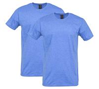 Gildan T-Shirt da Uomo in Cotone Morbido Stile G64000, Confezione da 2 Camicia, Blu Savoia Melange, M (Pacco da 2)