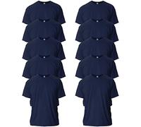 Gildan T-shirt In Cotone Ultra Cotton Modello G2000, Manglietta Uomo, Blu (Navy), M (Pacco da 10)