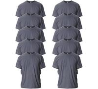 Gildan T-shirt In Cotone Ultra Cotton Modello G2000, Manglietta Uomo, Grigio (Dark Heather), L (Pacco da 10)