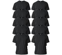 Gildan T-shirt In Cotone Ultra Cotton Modello G2000, Manglietta Uomo, Nero, M (Pacco da 10)