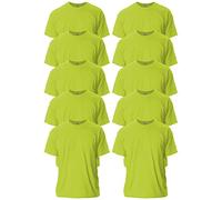 Gildan T-shirt In Cotone Ultra Cotton Modello G2000, Manglietta Uomo, Verde (Safety Green), L (Pacco da 10)