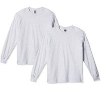 Gildan Ultra Cotton Long Sleeve T-Shirt, Style G2400, 2-Pack, Grigio Cenere (Confezione da 2), XXL (Pacco da 2) Uomo