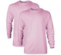 Gildan Ultra Cotton Long Sleeve T-Shirt, Style G2400, Multipack, Rosa Chiaro (Confezione da 2), S (Pacco da 2) Uomo