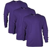 Gildan Ultra Cotton Long Sleeve T-Shirt, Style G2400, Multipack, Viola (Confezione da 3), m (Pacco da 3) Uni-Adulto