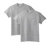 Gildan Ultra Cotton T-Shirt with Pocket, Style G2300, 2-Pack Camicia, Grigio Chiaro, L (Pacco da 2) Uomo