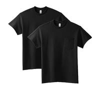 Gildan T-Shirt per Adulti Ultra Cotone con Tasca, Confezione da 2 Camicia, Nero, 3XL Uomo