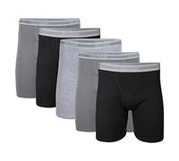 GILDAN Slip Boxer Gamba Regolare, Multipack Corti, Nero/Antracite/Grigio Sportivo (Confezione da 5), XL (Pacco da 5) Uomo
