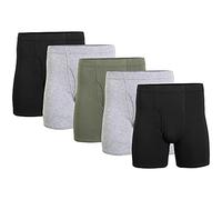 Gildan Boxer da Uomo, Vita Nascosta, Multipla Corti, Nero/Grigio mélange/Verde Militare (Confezione da 5), XXL (Pacco da 5)