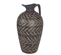 GILDE Brocca/vaso Oliva - verde/nero - ceramica - superficie sabbiosa - altezza 36 cm x diametro 20 cm