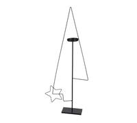 GILDE Candelabro Star in Tree - Metallo - Nero opaco - Motivo a stella - Albero di Natale - Altezza 106 cm x Larghezza 48 cm