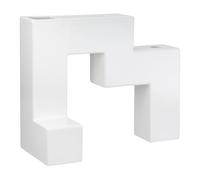 GILDE Candelabro Vaso Patras - Ceramica - Forma geometrica - Bianco opaco - Altezza 23 cm x Larghezza 28 cm