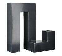 GILDE Candelabro Vaso Patras - Ceramica - Forma geometrica - Nero opaco - Altezza 32 cm x Larghezza 30 cm