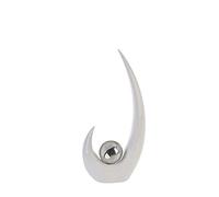 Gilde Casablanca Scultura moderna Move - in ceramica bianco/argento con sfera argentata - altezza 37 cm