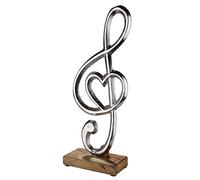 Gilde Chiave Cuore su Supporto in Legno di Mongo in Alluminio