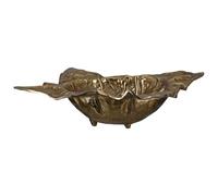 GILDE Ciotola Crumple in alluminio - rettangolare - strutturata - oro - altezza 12 cm x larghezza 42 cm - ciotola decorativa