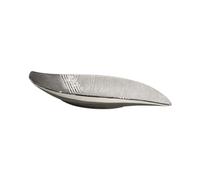 GILDE Ciotola decorativa moderna per chiavi, in ceramica, colore: argento grigio, lunghezza 48,5 cm