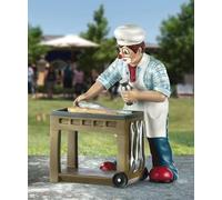 GILDE Clown Grillprofi in resina artificiale, regalo per uomini, statuetta decorativa da collezione, altezza 15 cm, multicolore, larghezza 11 cm, profondità 8 cm