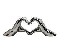 GILDE Cuore cuore mani amore reciproco mostra argento lucido ceramica dimensioni circa larghezza 45 profondità dieci altezza 15 cm
