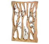 GILDE Elemento da parete Climbing Wall in legno di mango, naturale, rettangolare, altezza 43 cm x larghezza 26 cm, motivo arrampicata