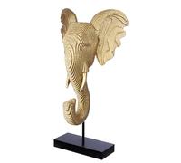 GILDE Figura decorativa grande elefante scultura XL - figura decorativa in resina colore oro nero - decorazione soggiorno regalo altezza 46 cm