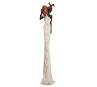 Gilde Figura decorativa XL africana Tortuga, poliresina, altezza 82 cm, marrone, crema, bianco