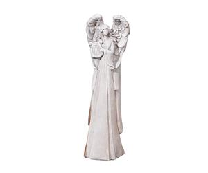 GILDE Figura gioco d'organo - angelo in magnesia - grigio - altezza 70 cm - decorazione - regalo - pezzo da collezione - statua angelica