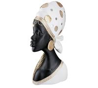 GILDE Figura Mara - Altezza 41 cm - Donna africana in resina - Crema, Nero - Decorazione - Scultura - Accessori per la casa - Idea Regalo - Soggiorno