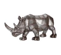 GILDE Figura Rhino - Rinoceronte in resina - Grigio - Altezza 24 cm x Larghezza 52 cm - Figura decorativa