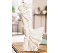 Gilde Figurina "Couple in The Wind" in resina, altezza 31 cm, colore bianco