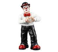 GILDE Gildeclown - Statuetta decorativa a forma di clown di cuori, in resina, multicolore, idea regalo, altezza 14 cm