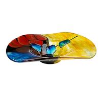 GILDE GLAS art Ciotola decorativa - ciotola rotonda in vetro decorazione soggiorno - dipinta a mano - Ø ca. 48 cm