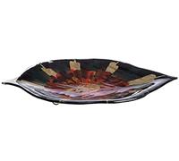 GILDE GLAS art Ciotola decorativa in vetro, per soggiorno, tavolo, idea regalo per donne, compleanno, dipinta a mano, colore: verde, rosso, oro, larghezza 56 cm