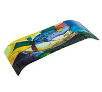 GILDE GLAS art Ciotola decorativa quadrata in vetro - dipinta a mano - multicolore con pietre di vetro applicate - regalo per donne - decorazione soggiorno - 56 x 27 cm