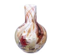 GILDE GLAS art Vaso decorativo per fiori - Vaso in vetro colorato - decorazione soggiorno regalo per donne altezza 21 cm marrone rosso