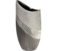 Gilde Keramik Halbmondvase 'Bridgetown' grau, silber 43210