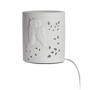 Gilde - Lampada a forma di coppia di gufi, in porcellana con motivo forato, altezza 20 cm