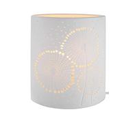 Gilde Lampada da tavolo decorativa a forma di leone, in porcellana con motivo forato, altezza 20 cm