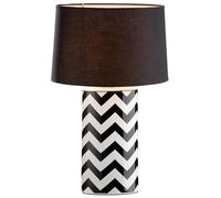 GILDE Lampada da tavolo Illusion - ceramica - motivo zigzag - nero - altezza 65 cm x larghezza 42 cm