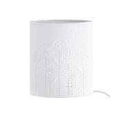 GILDE Lampada da tavolo in porcellana bianca, design floreale, altezza 20,5 cm, decorazione per la casa, decorazione primaverile
