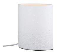 GILDE Lampada da tavolo per cani - porcellana - bianco - ovale - altezza 20 cm x larghezza 17 cm - motivo cane - senza lampadina