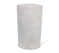 Gilde Lampada Prickel - in porcellana - foglie, erba, fiori - diversi motivi e dimensioni, Porcellana, Prickel Blume - H:28cm - Weiß, E14 40.0W